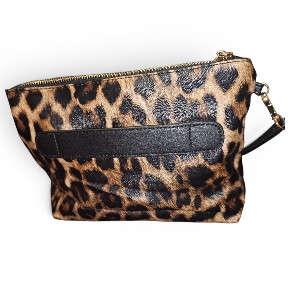 Bebe‎ Leopard Print Wristlet Women One Size Brown Black New Animal Print Clutch - Picture 2 of 6
